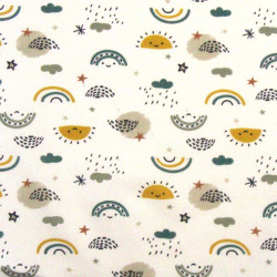 Printed Cotton CAZKO White / Faded Multicolored